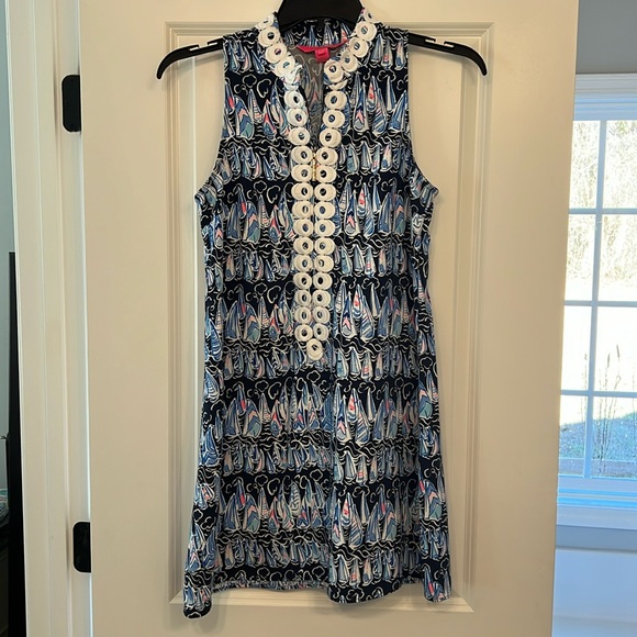 Lilly Pulitzer Dresses & Skirts - Lilly Pulitzer Jane Shift Dress - Low Tide Navy Sails - Size 4